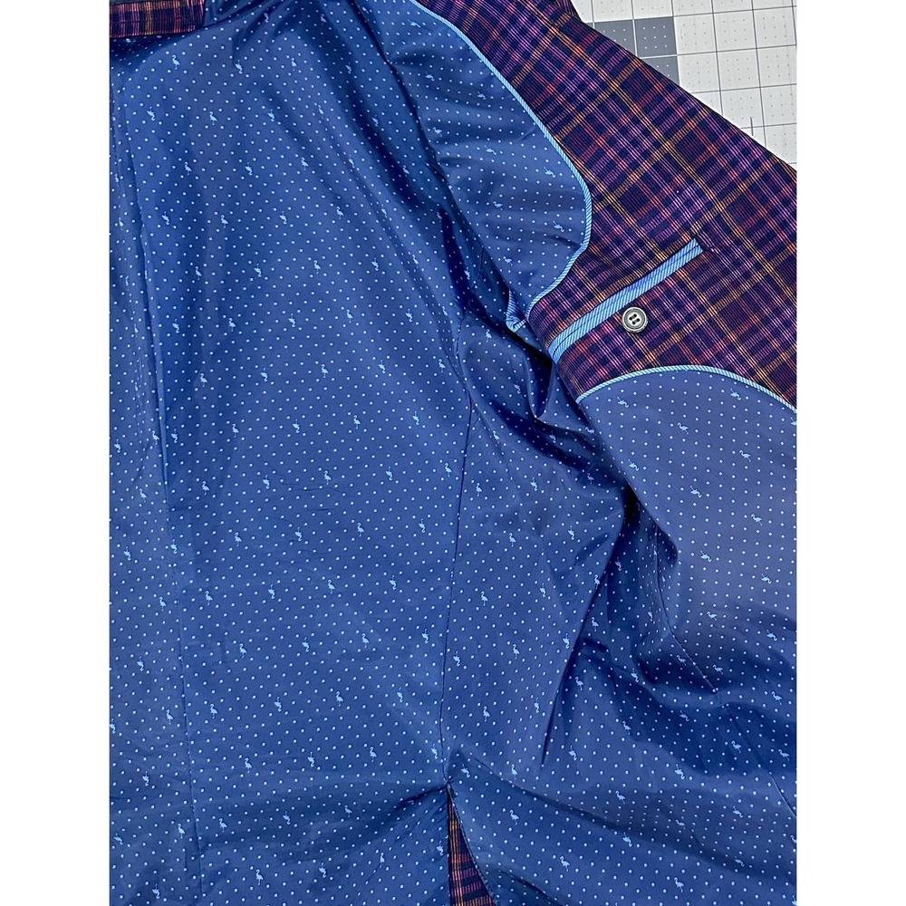 Tailorbyrd Purple Orange Navy 100% Cotton Corduroy Blazer Lined Size Mens 42L - Picture 10 of 10